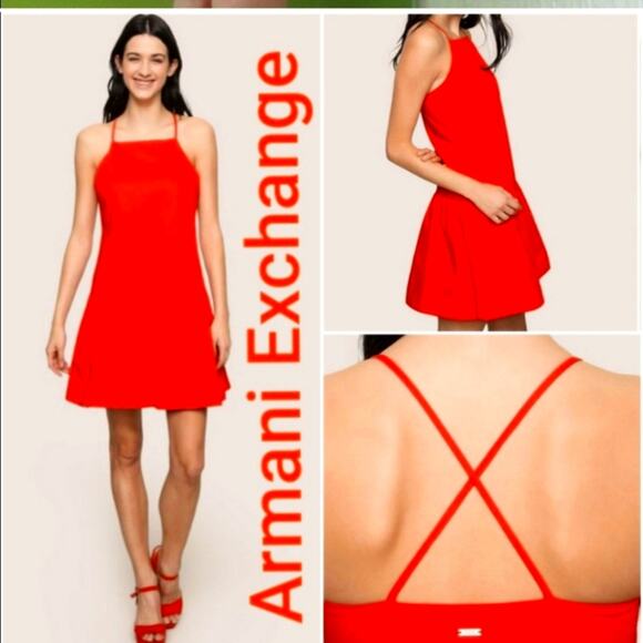 Armani Exchange Dresses & Skirts - Armani exchange red mini drop waist dress With Straps Size 4